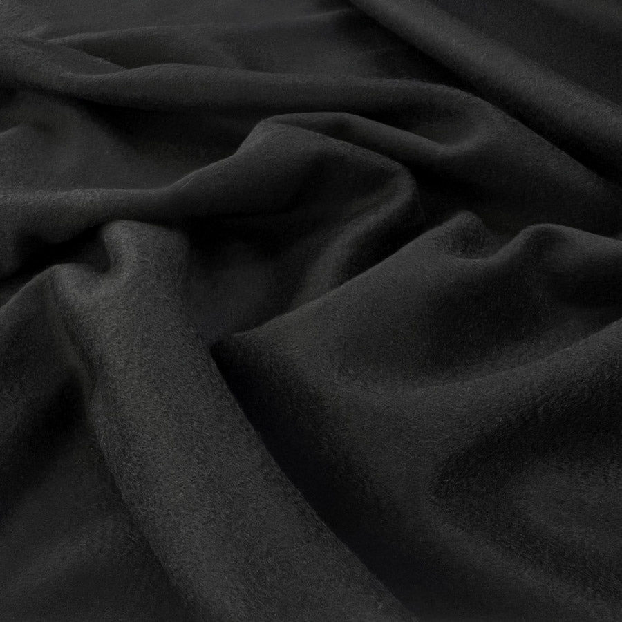 100% Cashmere Italian Coating Black Fine Soft Wool Fabric