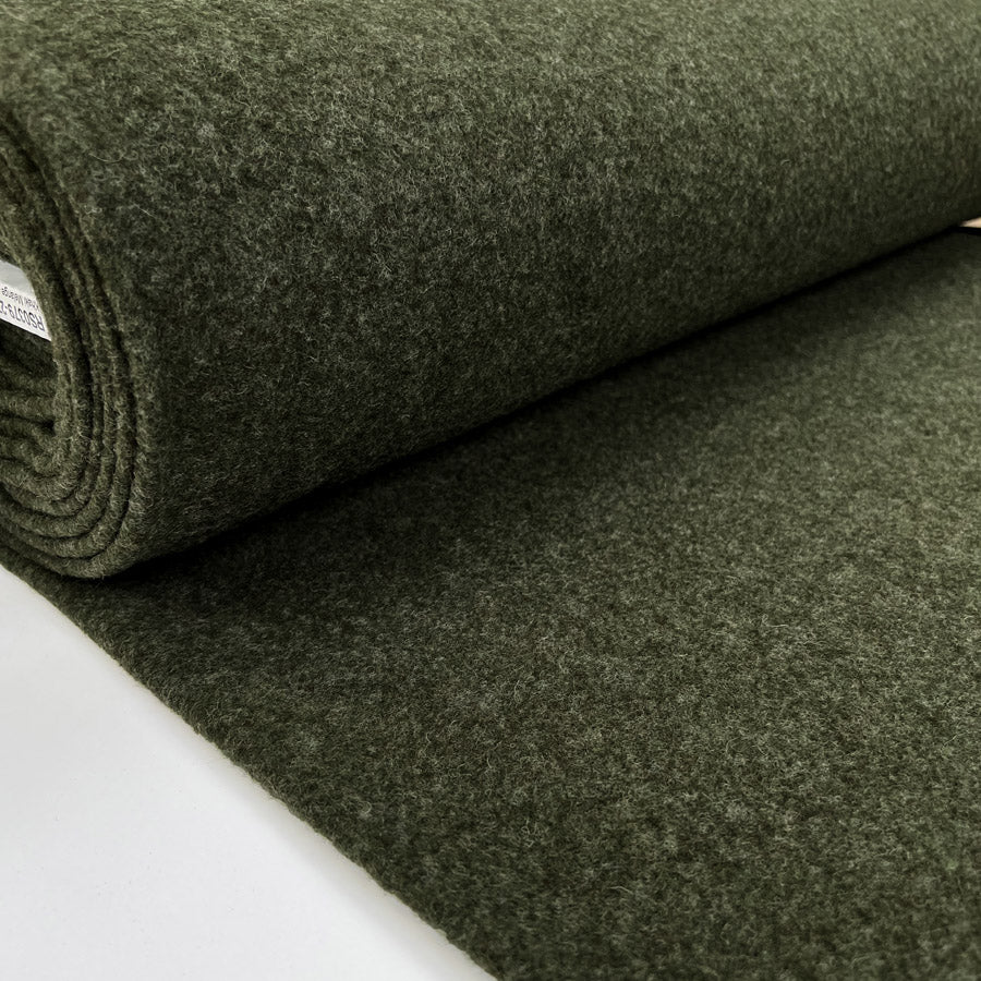 100% Merino Wool Khaki Green Warm Coating Fabric Bolt