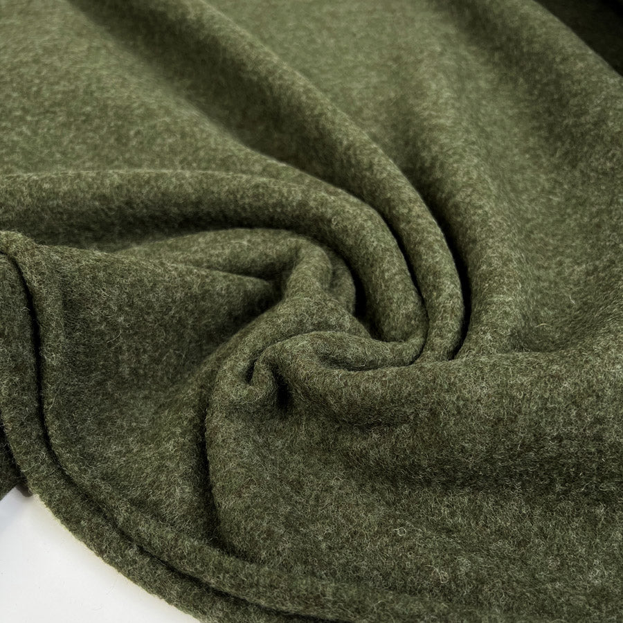 100% Merino Wool Khaki Green Warm Coating Fabric CU