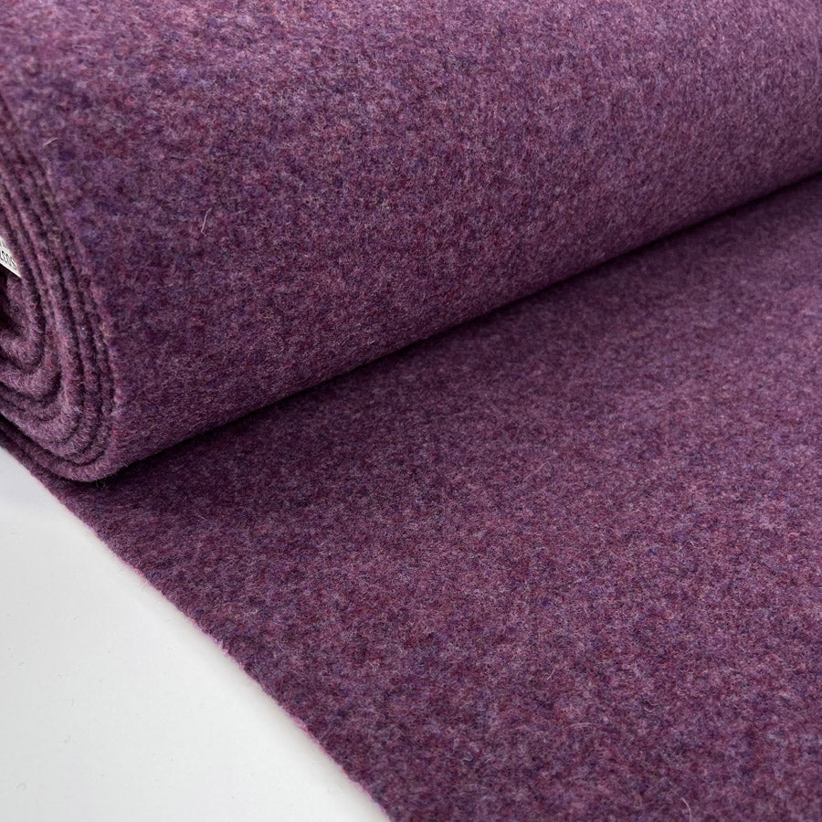 100% Merino Wool Purple Warm Coating Fabric Bolt