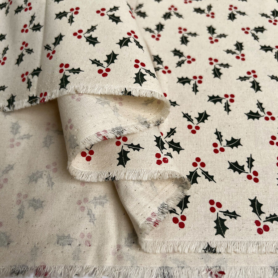 Christmas cotton holly natural grande