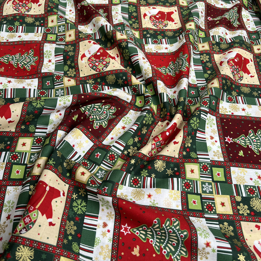 Christmas cotton winter wishes green