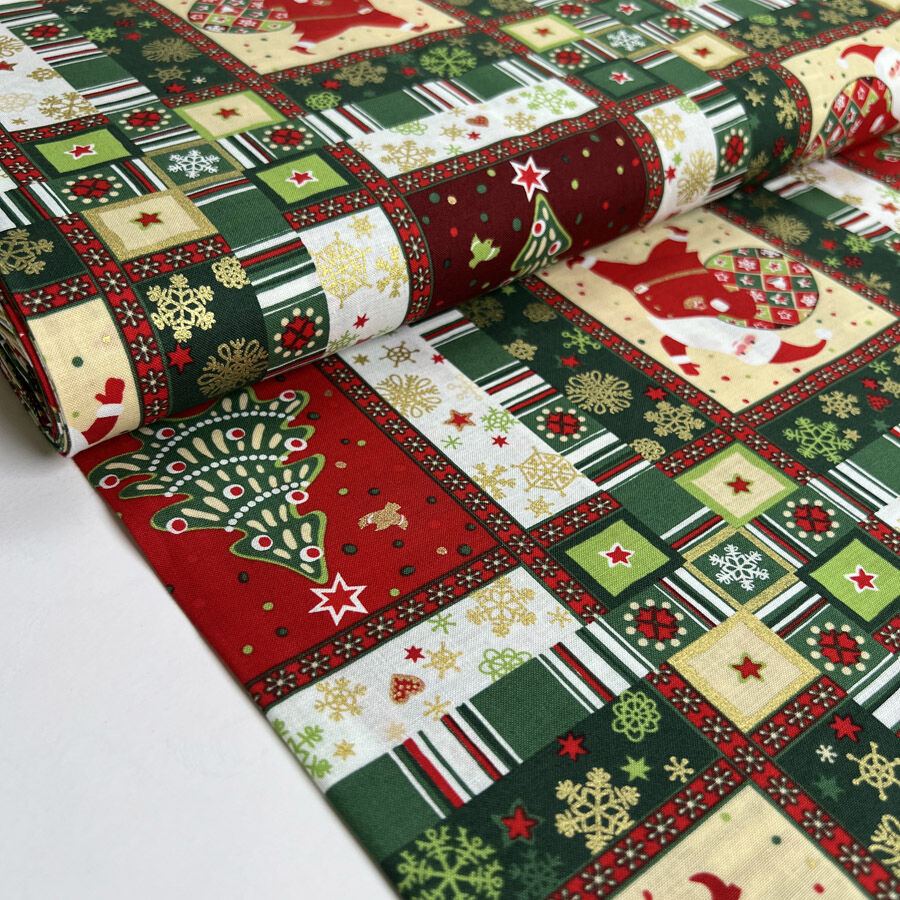 Christmas cotton winter wishes green