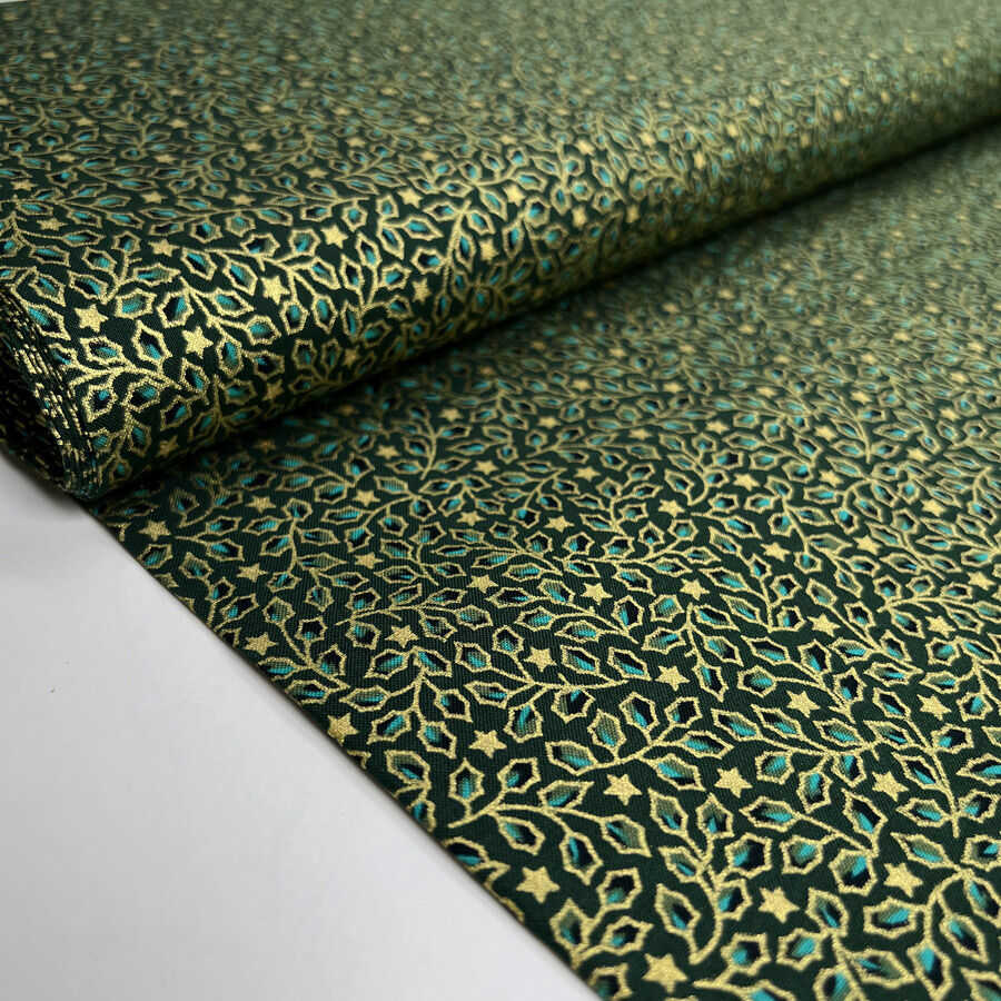 Remnant christmas cotton hollygrove green 0-5m