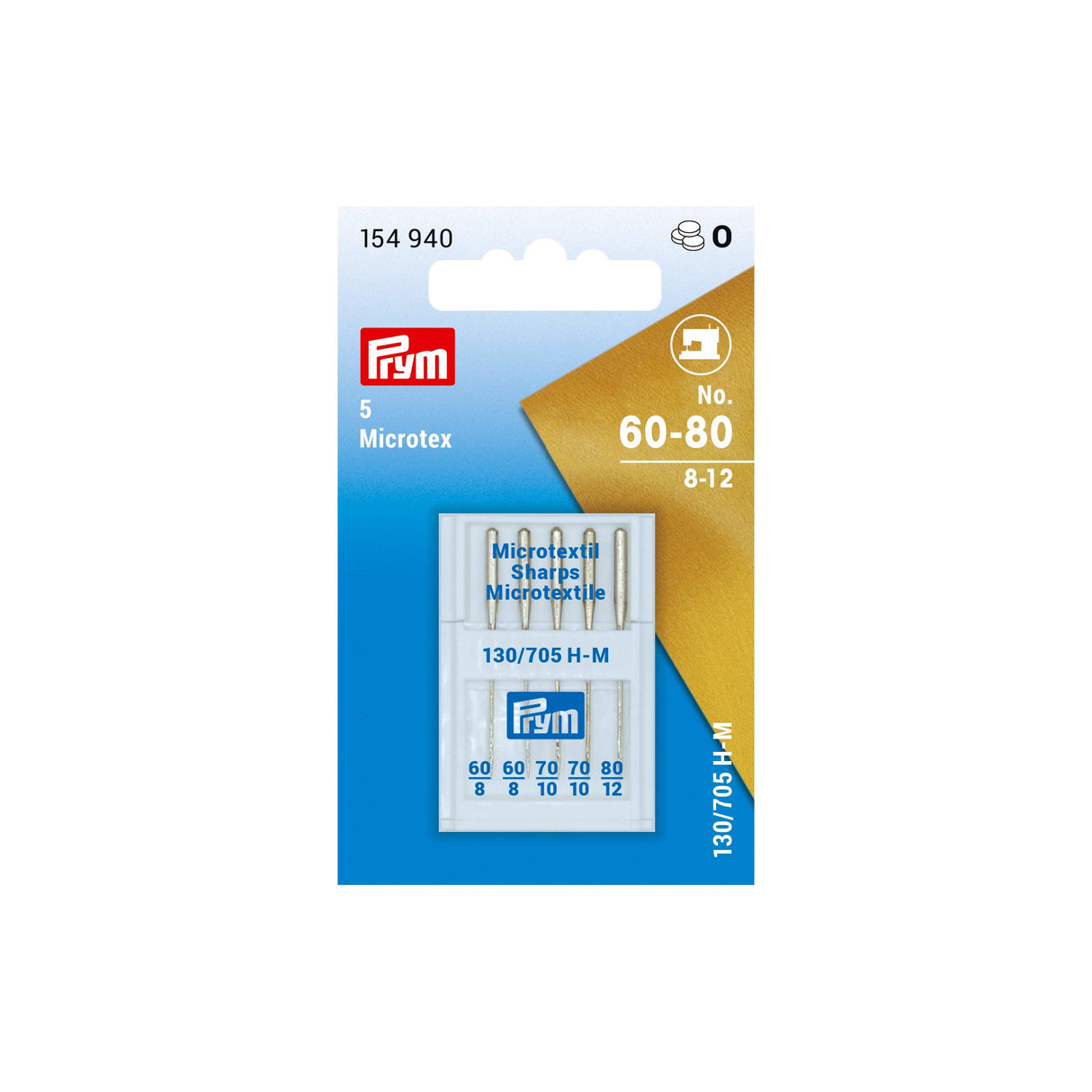 154940 Prym Microtex Sharps Sewing Machine Needles