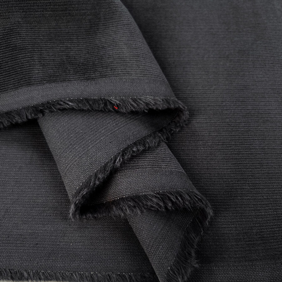16 Wale Washed Corduroy Grey Needlecord Cotton Woven Trouser Fabric Fold