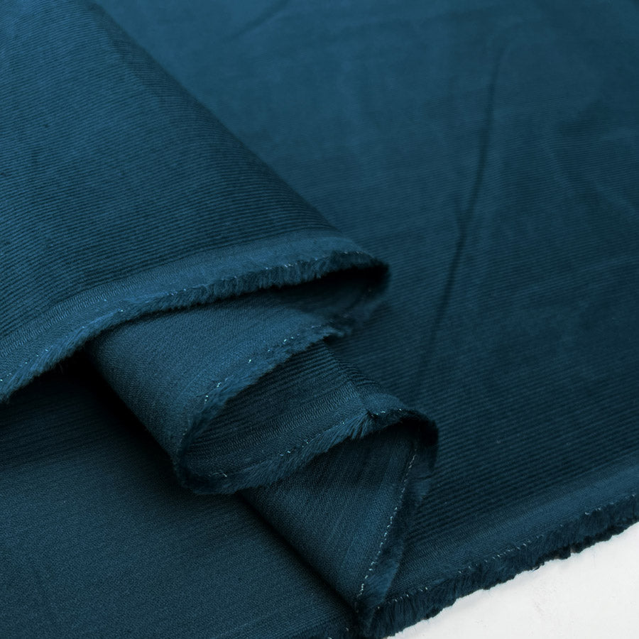 Cotton Corduroy Shirt Fabric | 21 Wale Needlecord - Petrol – Croft Mill
