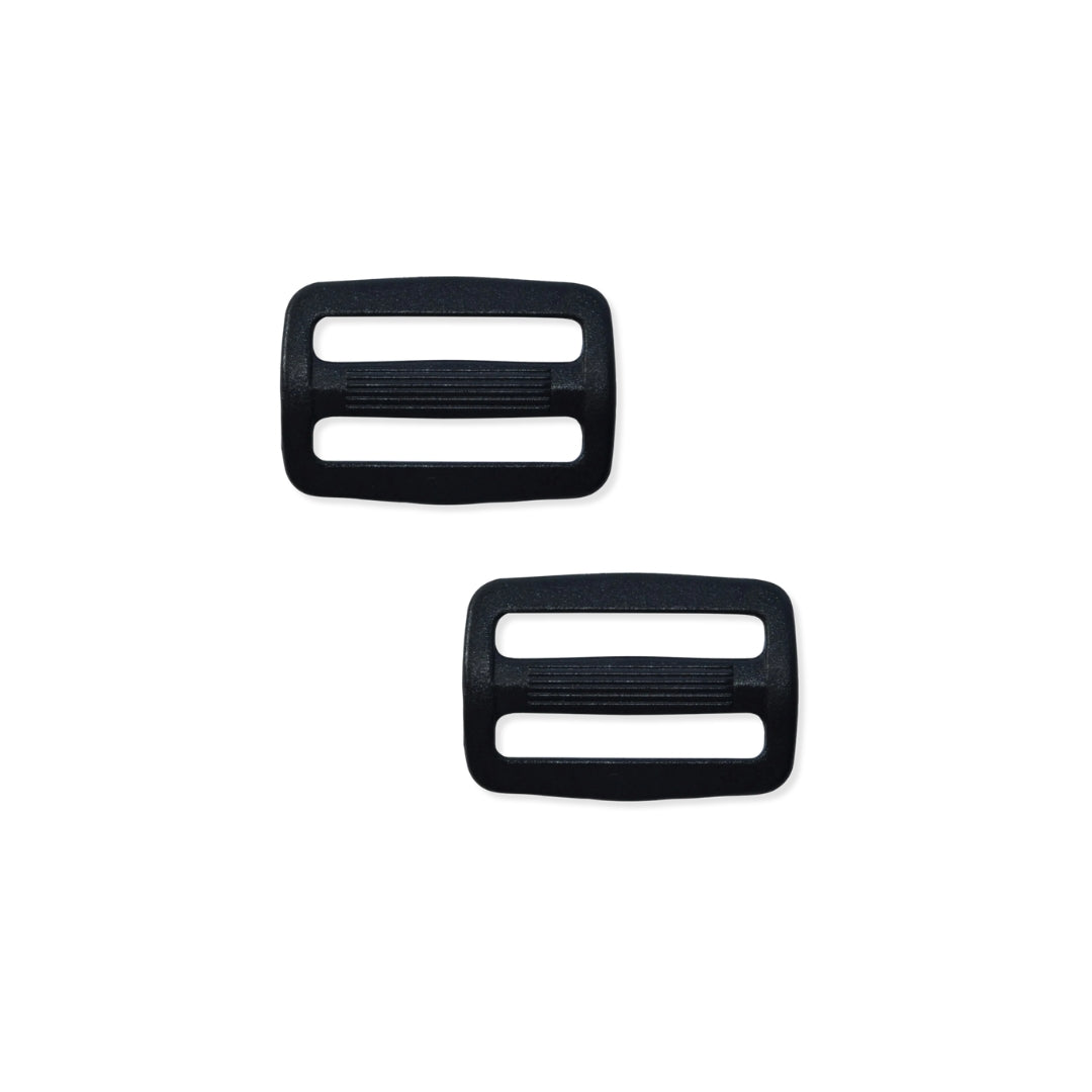 25mm Wide Black Plastic Strap Sliders
