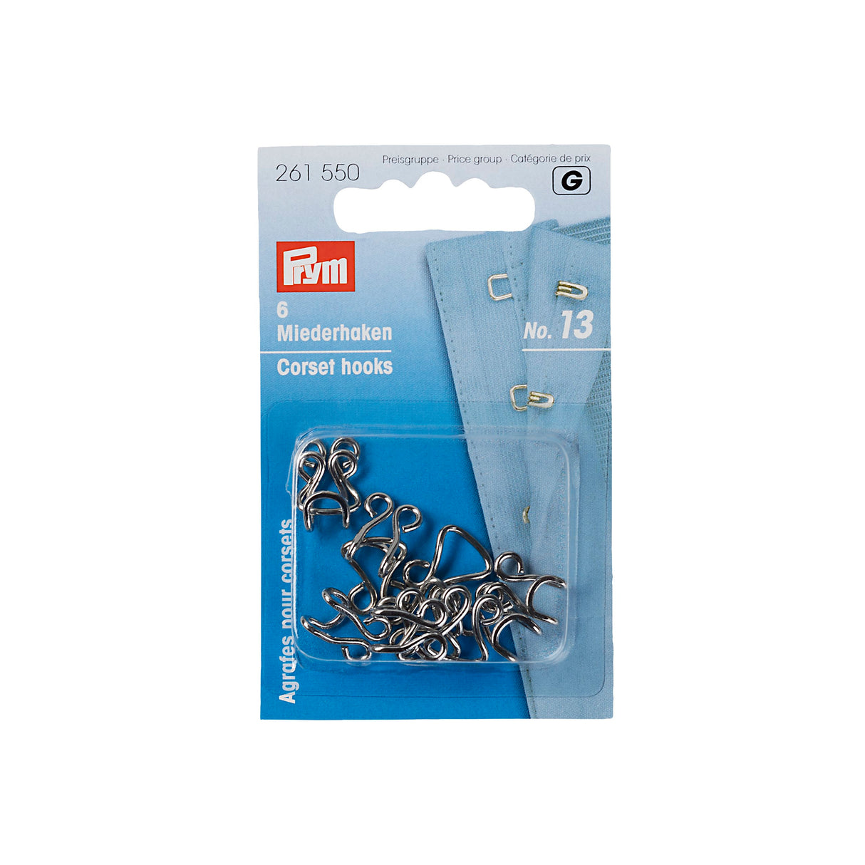 261550 Prym Corset Hooks And Eyes Silver