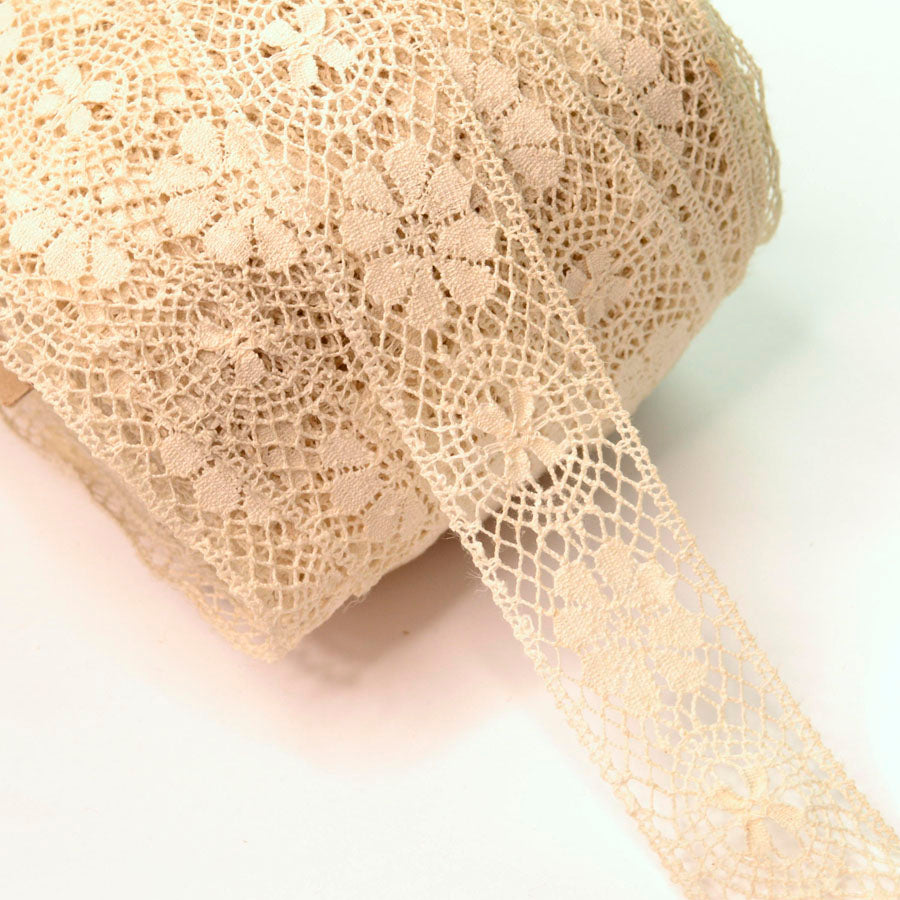 40mm Vintage Lace Ivory Cotton Crochet Tape Crafts
