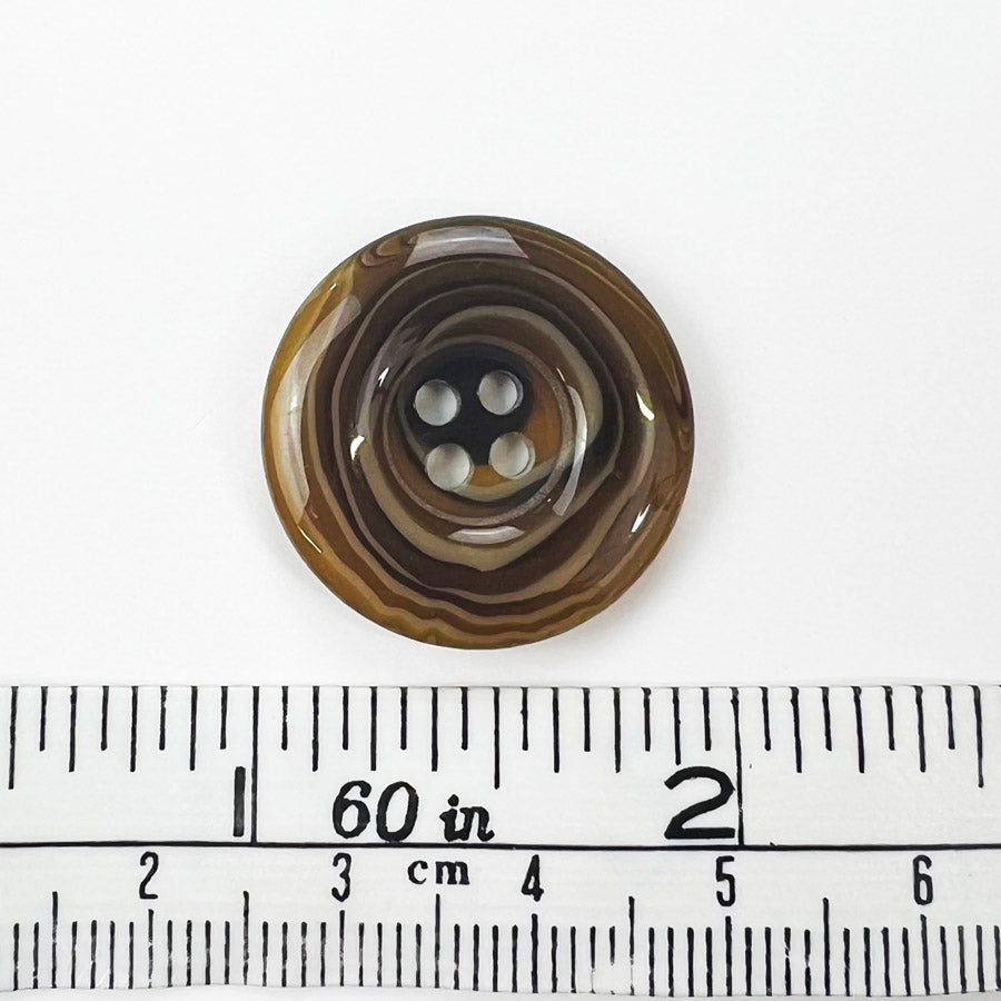 4 Hole Plastic Brown Marble Effect Round Buttons 24M Pk6 Size