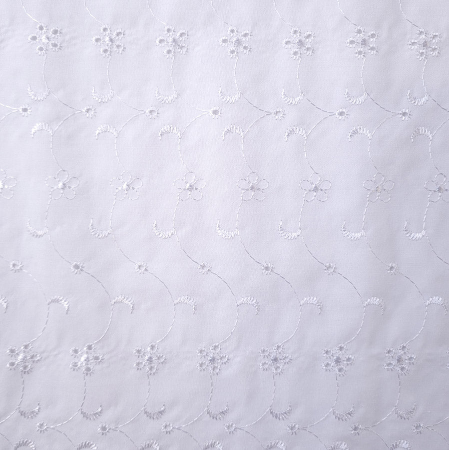 5 Hole Broderie Anglaise Fabric Moons White Full
