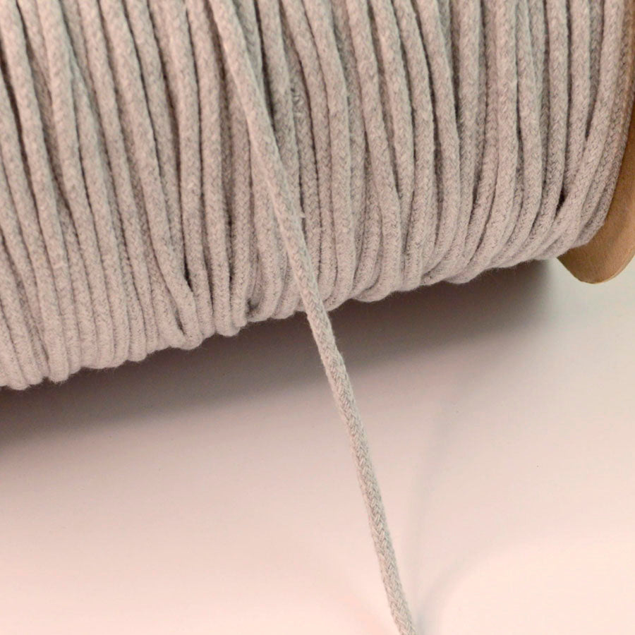 5mm Round Braided Cotton Cord Grey Marl Craft Cu