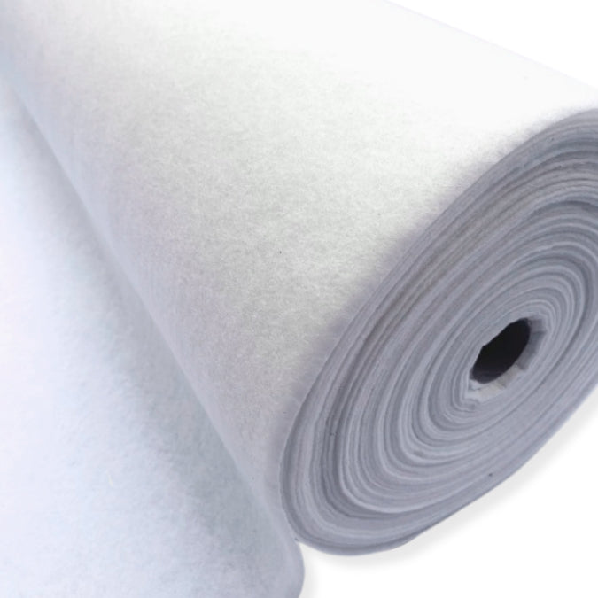 90cm Wide 100% Polyester Iron On Fusible Fleece White