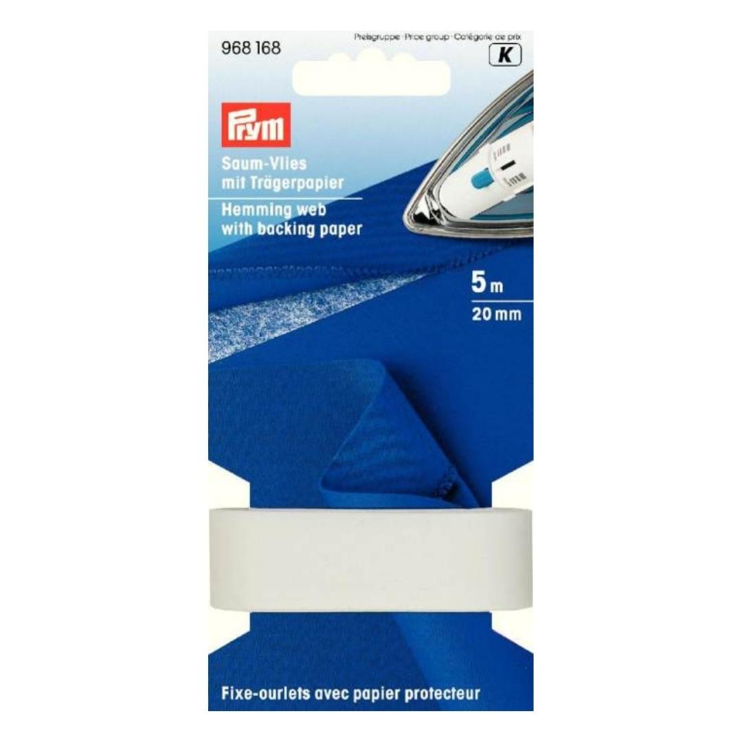 968168 Prym 20mm Hemming Web With Backing Paper White