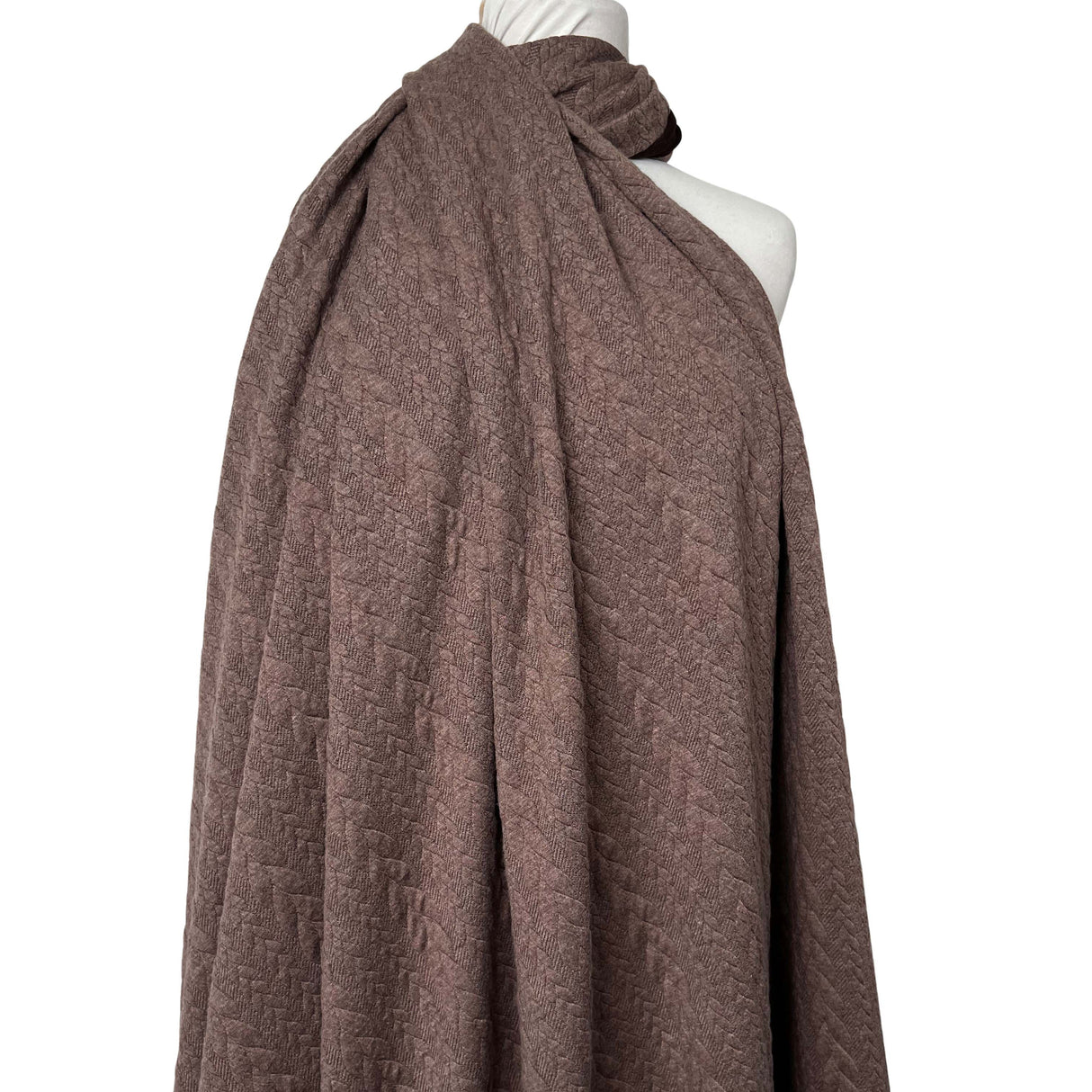Cable Jersey Cocoa Marl Brown Polyester Viscose Elastane Rope Double Knit Fabric Mannequin