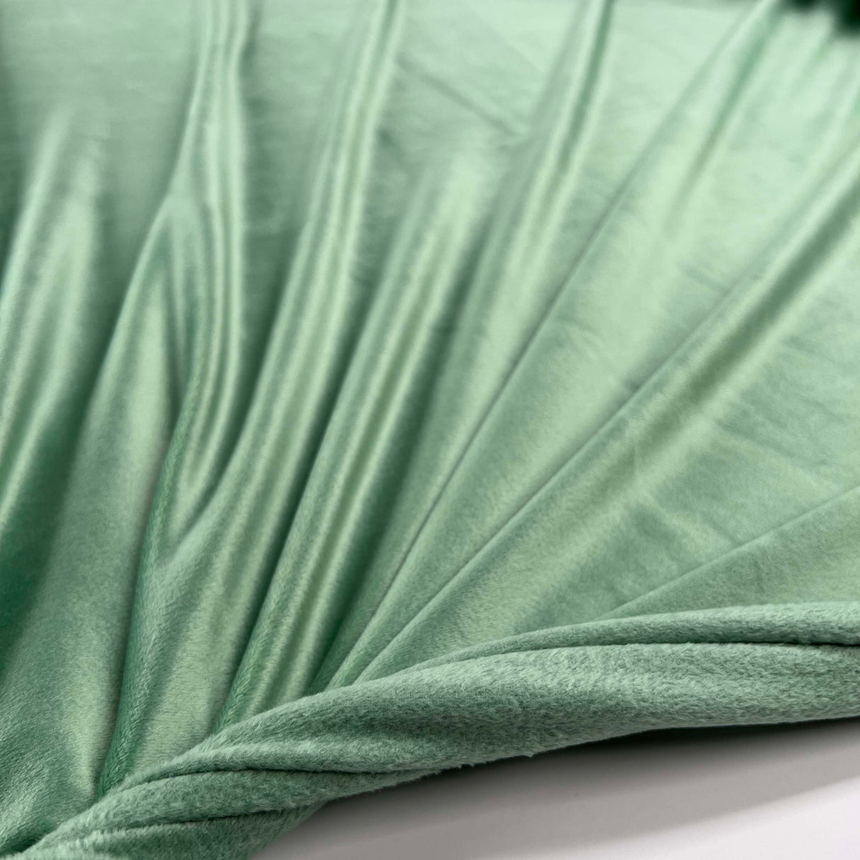 Comfort Velour Mint Green Polyester Elastane Soft Fleece Jersey Fabric Stretch