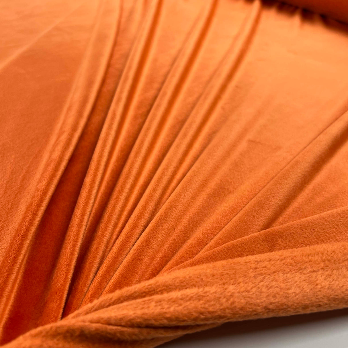 Comfort Velour Pumpkin Orange Polyester Elastane Soft Fleece Jersey Fabric Stretch