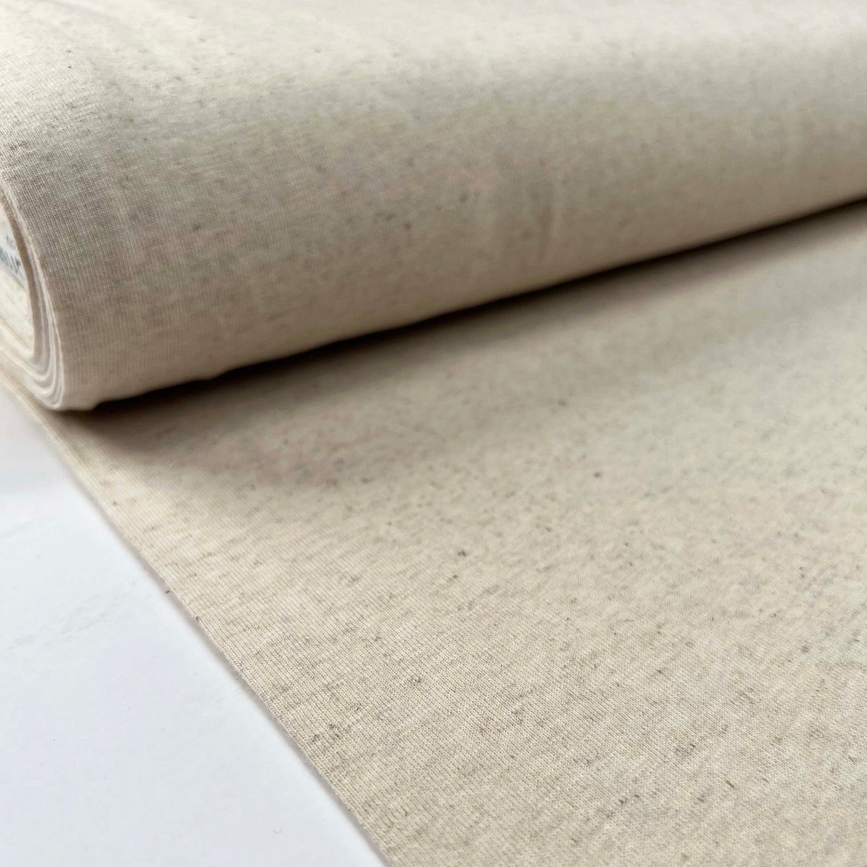Ecru_Linen_Knit_Jersey_Cotton_Elastane_Stretch_Cream_Marl_Fabric_Bolt