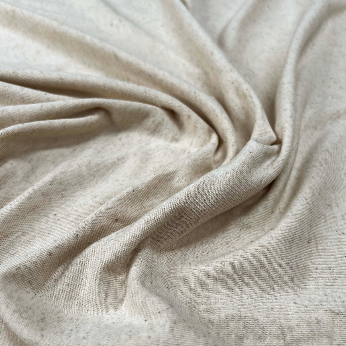 Ecru_Linen_Knit_Jersey_Cotton_Elastane_Stretch_Cream_Marl_Fabric_CU1