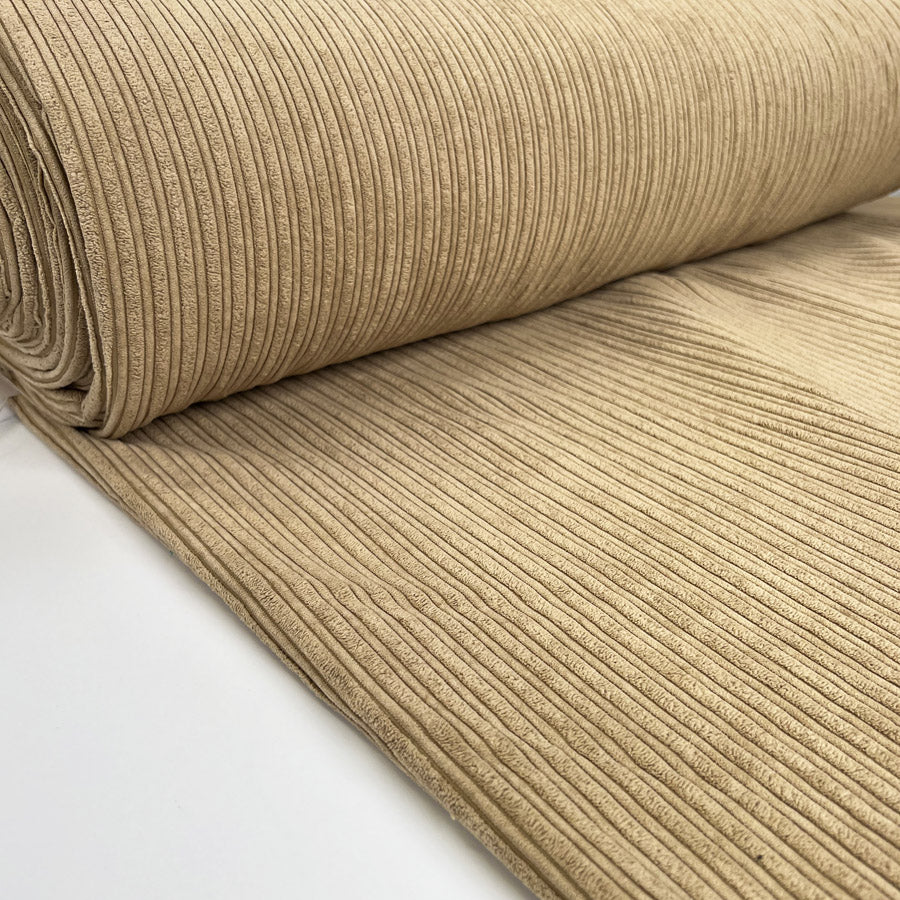 Fur Lined Corduroy Cream Polyester Polyamide Heavy Bonded Jumbo Coating Fabric Bolt
