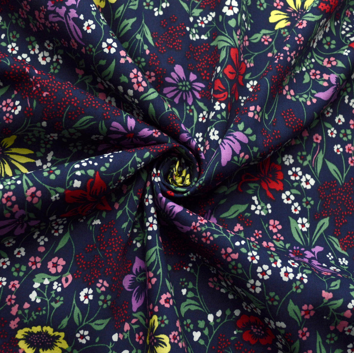Cotton Poplin-Hackney - Floral Navy
