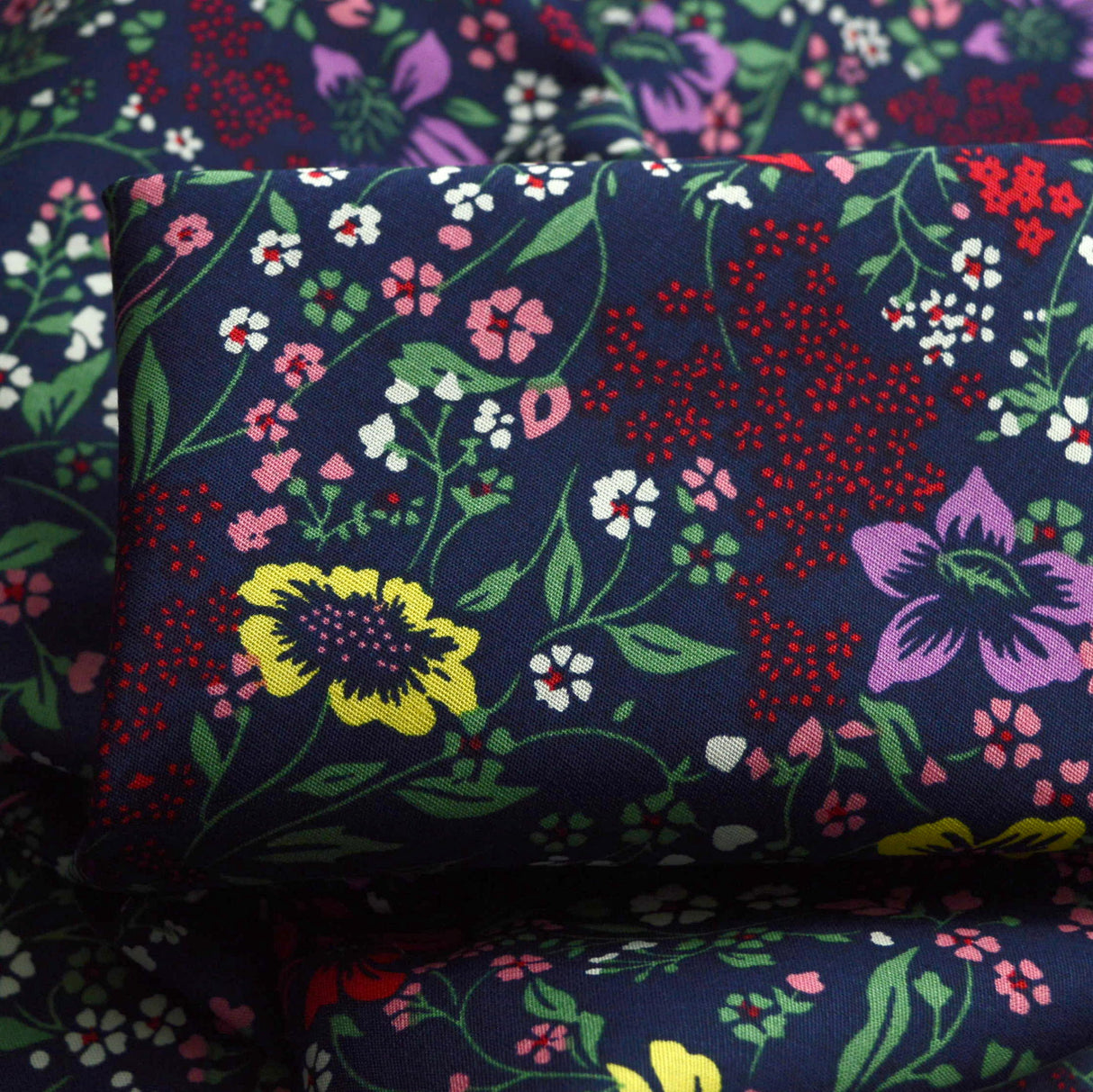 Cotton Poplin-Hackney - Floral Navy