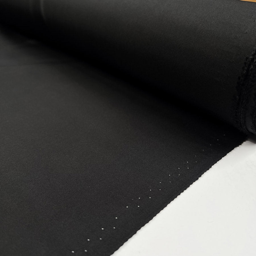 Night Time Silk Black Plain Woven Dress Fabric Roll