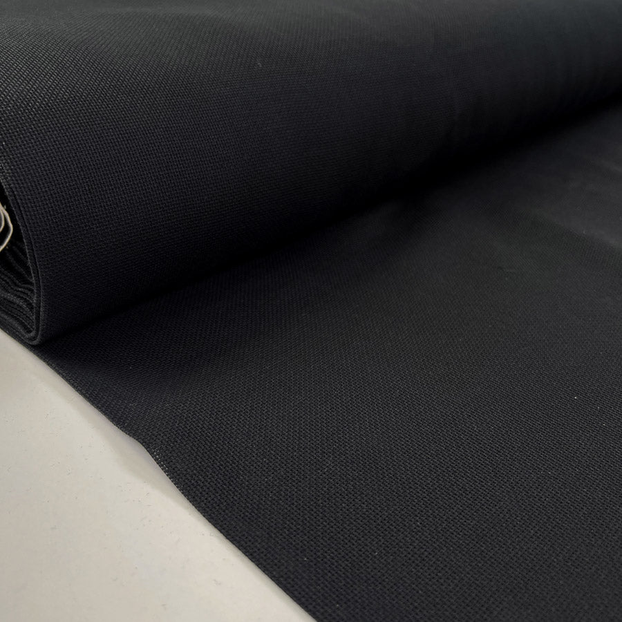 Open Knit Cotton Black Woven Fabric Bolt