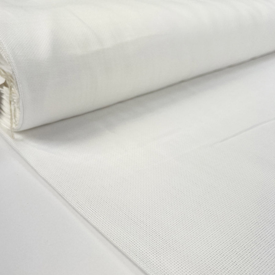Open Knit Cotton White Woven Fabric Bolt