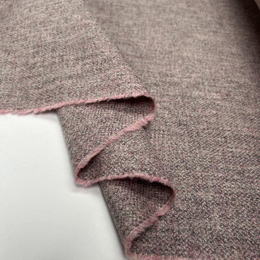 Saltaire Wool Blush Yorkshire Woven Marl Jacketing Fabric Fold