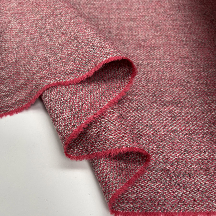 Saltaire Wool Fuchsia British Yorkshire Woven Marl Jacketing Fabric Fold