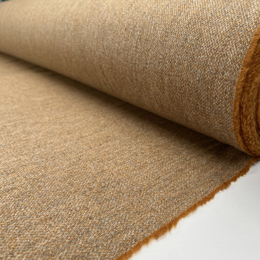 Saltaire Wool Rust Yorkshire Woven Marl Jacketing Fabric Roll