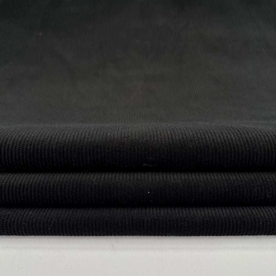Cotton Dressmaking Fabric | Stretch 21 Wale Needlecord - Black – Croft Mill