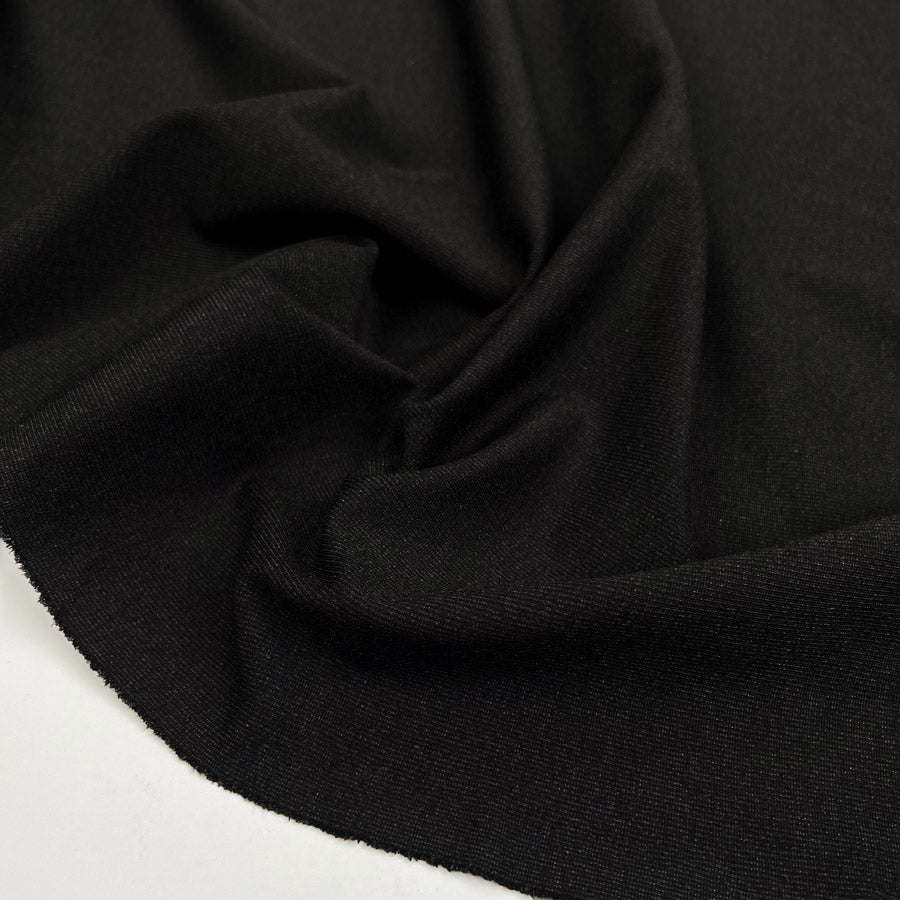 Stretch Jersey Gunmetal Viscose Polyamide Polyester Elastane Knit Fabric CU