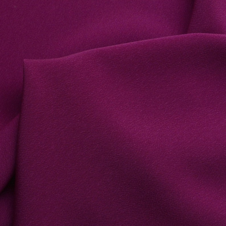 Superior Satin Crepe Dark Magenta Purple Dress Fabric Cu