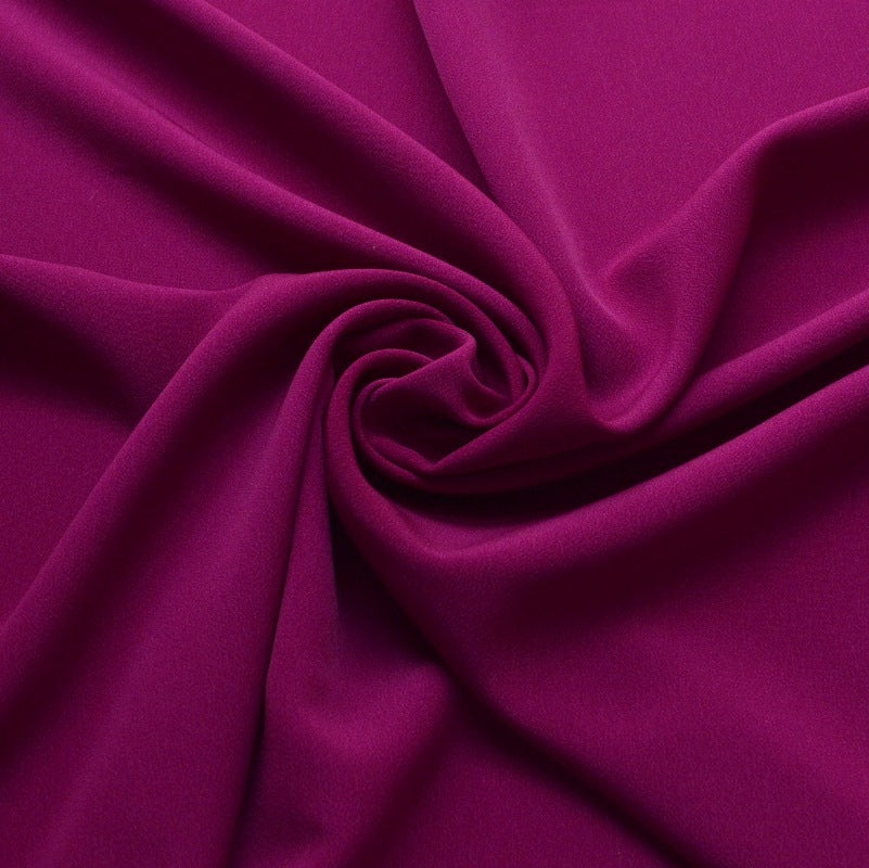 Superior Satin Crepe Dark Magenta Purple Dress Fabric Cu D