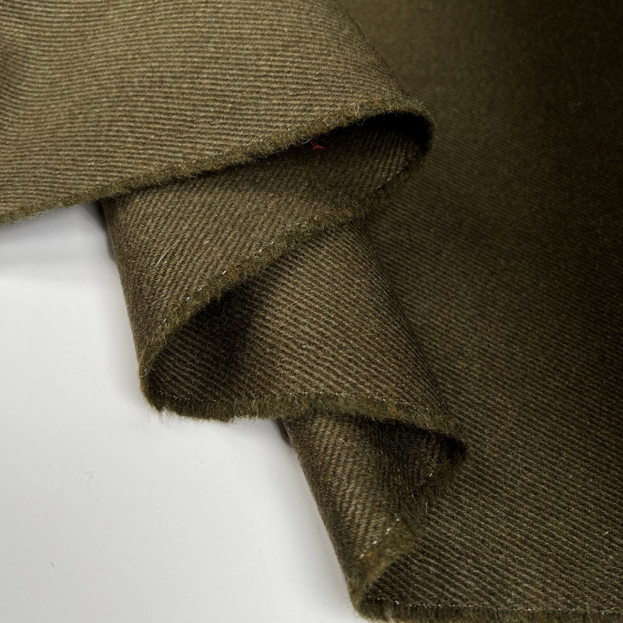 Wool Coating Khaki Serge Heavy Twill British Woven Fabric Fold