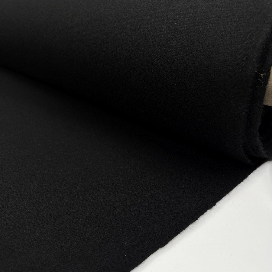 Wool Coating Milled Serge British Black Woven Heavy Coating Fabric Roll
