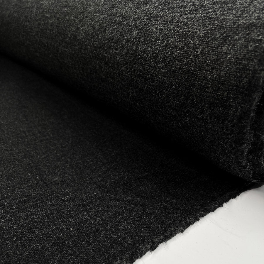 Wool Suiting Cut Check Charcoal Grey British Fabric Roll