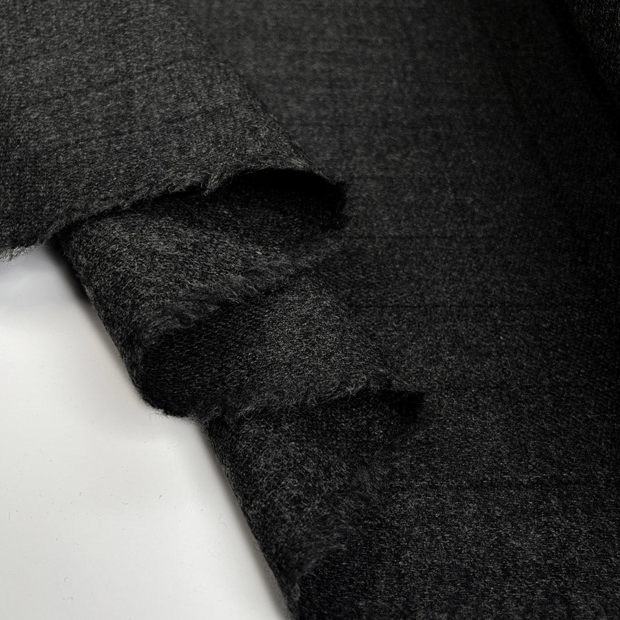Wool Suiting Cut Check Grey British Fabric Fold