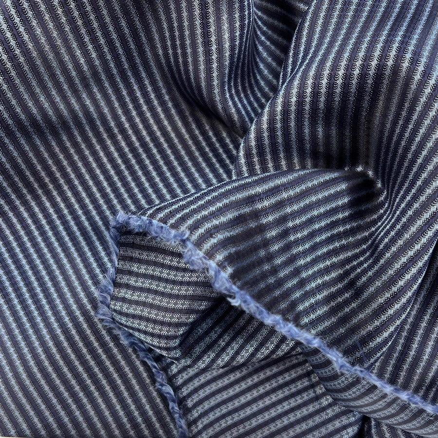 Acetate Viscose Blend Fabric Jaquard Diamond Lining Hermes Blue Stripe