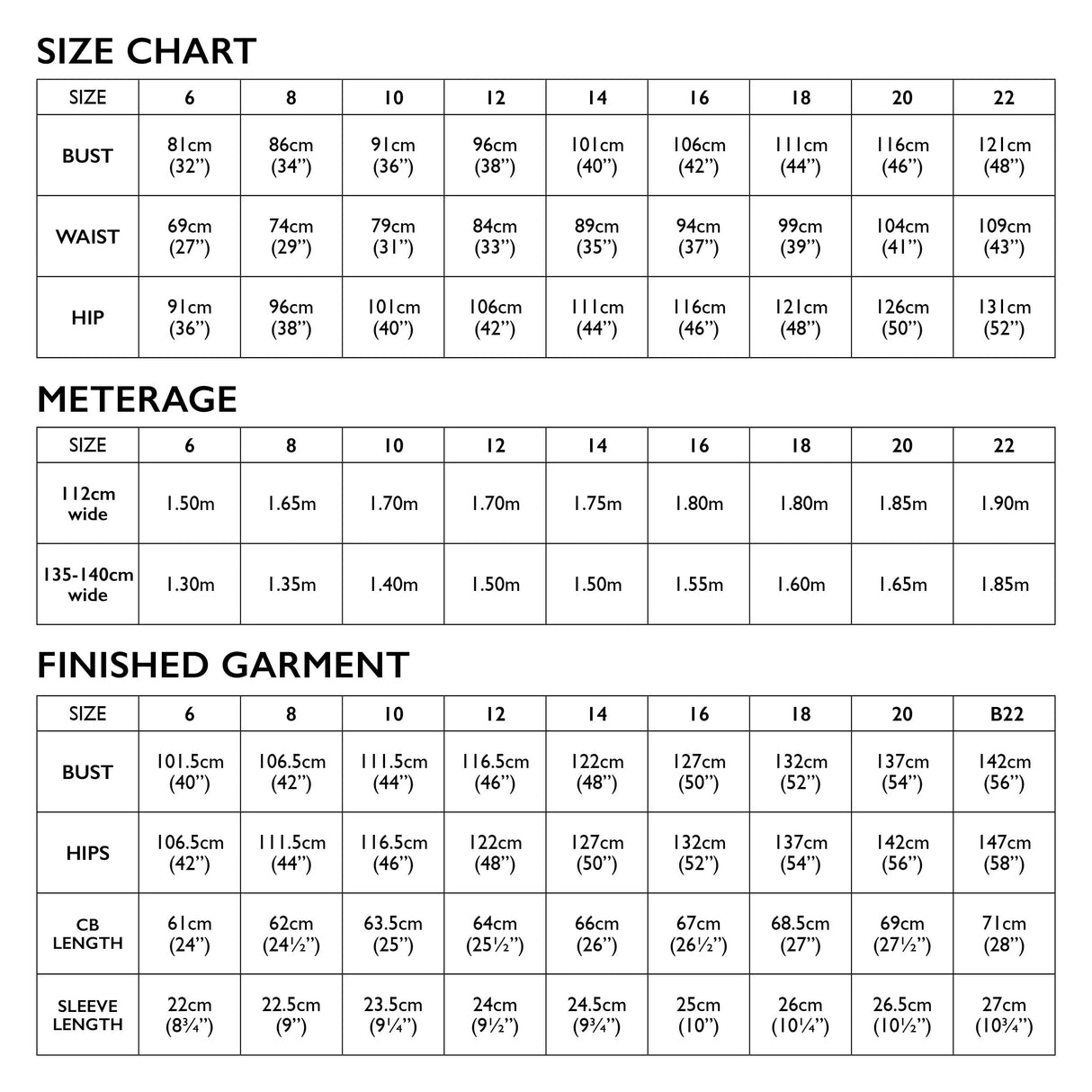 Arkie Shirt Size Chart