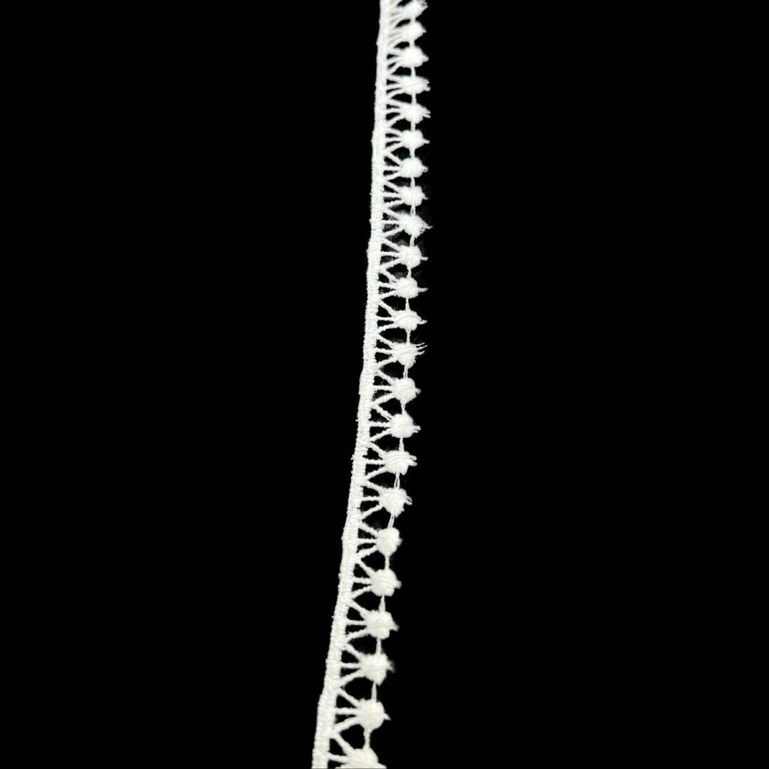 Austrian Cotton Guipure Lace Trim Pom Pom 10mm Wide