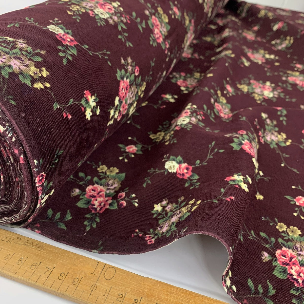 Baby Driver Grandmothers Bouquet Claret Burgundy Corduroy Scale