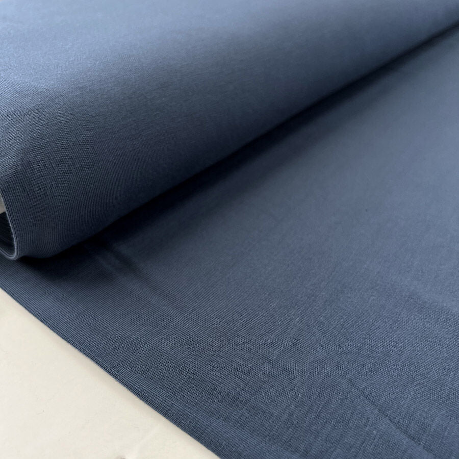 Bamboo Jersey Denim Blue Elastane Plain Knitted Tshirt Fabric Bolt