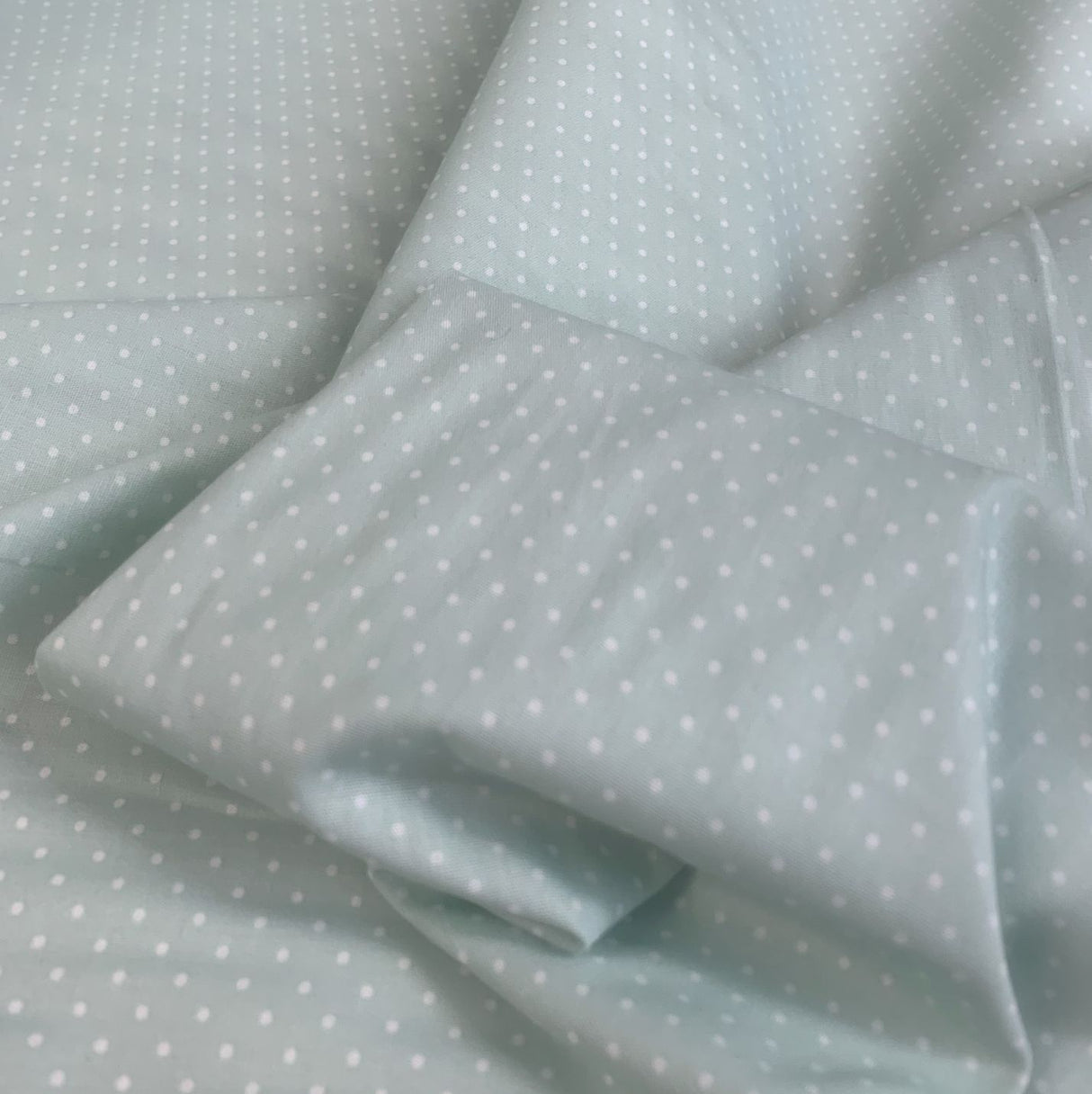 Basics Mint Cottomn Mint Polka Dot Dress Fabric Cu