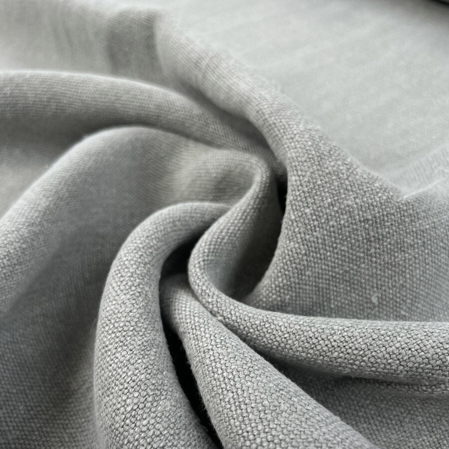 Big Bopper Linen Italian Ex Designer Deadstock Woven Grey Fabric