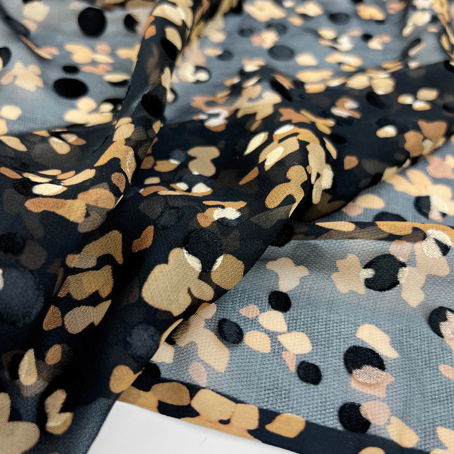Black Gold Silk Viscose Burnout Sheer Dress Fabric Mirage Bokeh F17C69Be 6B8A 410E B8Cd 99257Bf83B22