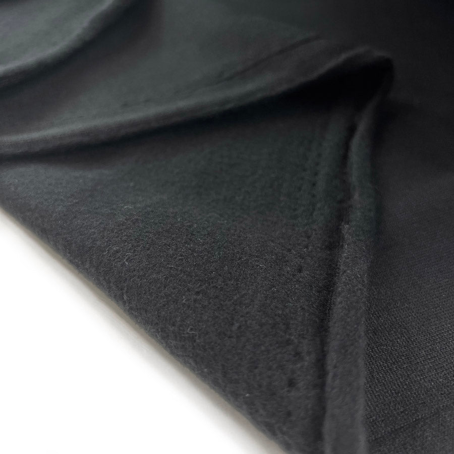 Black Polyester Fleece Fabric One Sided Fold
